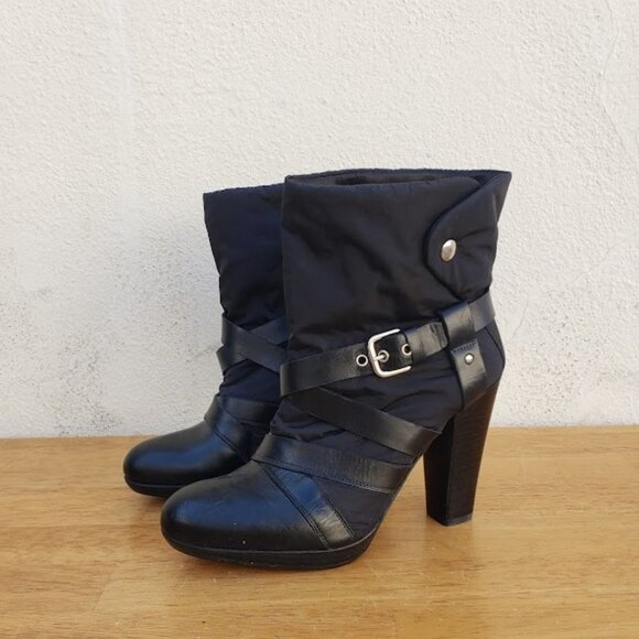 Stuart Weitzman Y2K Nylon WindUp Ankle Boots - Picture 2 of 9